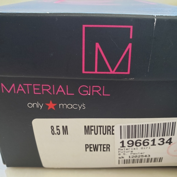 Material Girl Studded Ballet Flats Size 8.5 EMO Steampunk Gunmetal & Silver NWT - Picture 8 of 8